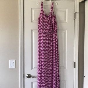 Pixley pink and purple chevron maxi dress